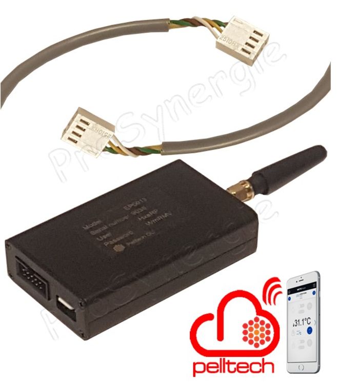 Module Wifi pour brûleurs et chaudières Pelltech - Pour piloter, surveiller à distance, faire une mise à jour logiciel sur un Cloud en ligne (se connecte sur un routeur / point d'accès Wifi bande 2,4G