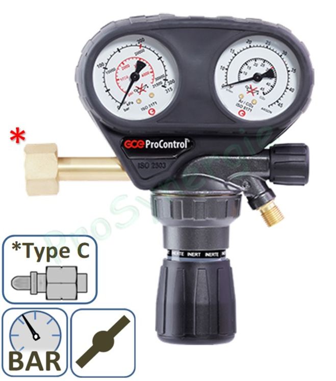 Détendeur Capoté Procontrol avec robinet d´arrêt Gaz neutres - 200 bar / 0 - 30 bar (60 bars maxi)