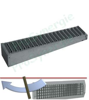Registre Type H à glissière droite - Pour grille conduit 625 x 225 mm