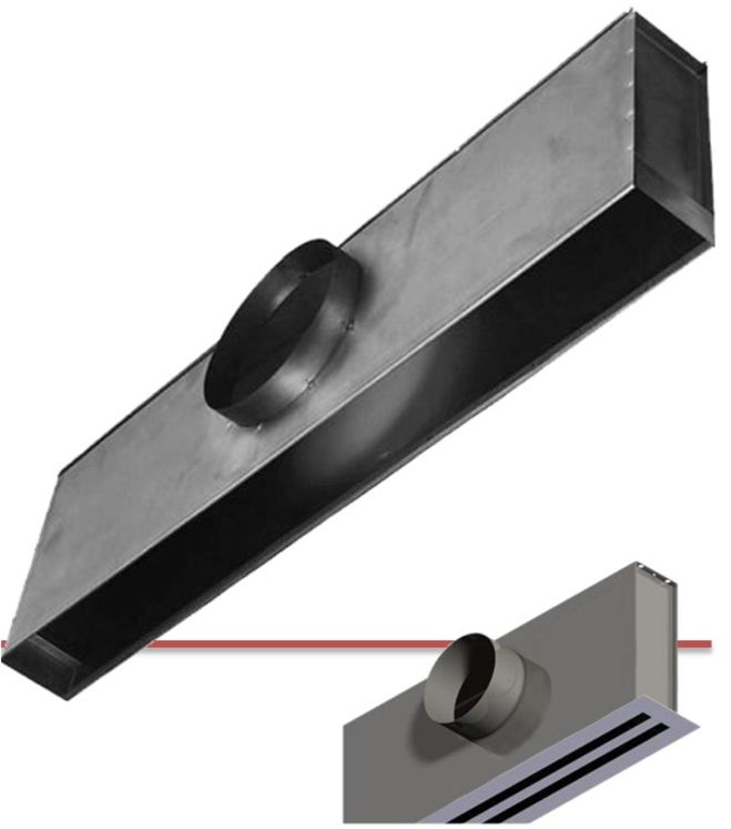 Plénum SPS avec ou sans registre pour Diffuseur d´air linéaire à fentes SLS