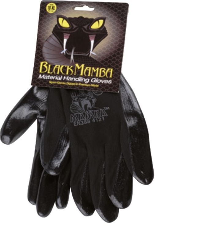 Paire de gants Nylon recrouvrement mousse de nitrile - Black Mamba
