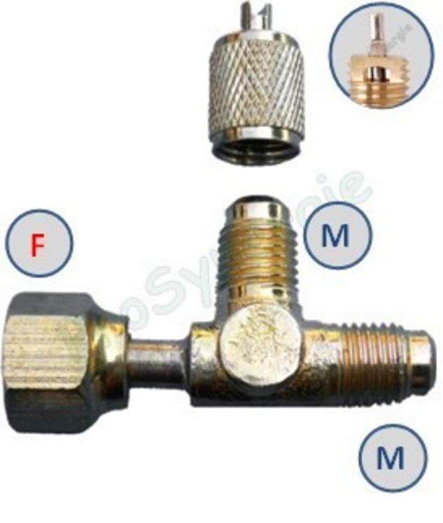 Té 1/4´´ flare à écrou tournant sur le passage droit - Code Usine : AF1800