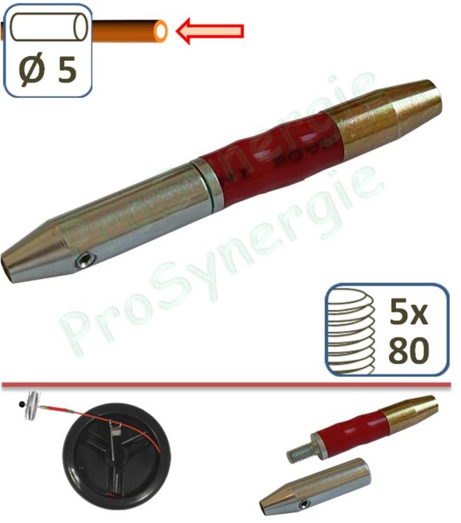 Embout de rechange 2 pièces (Fixe + Souple) 5 x 80 - pour Flexonet 15/5 (Fibre Ø 5 mm)