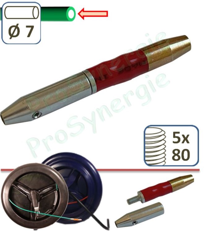 Embout de rechange 2 pièces (Fixe + Souple) 5 x 80 - pour Flexonet 15/7 (Fibre Ø 7 mm)