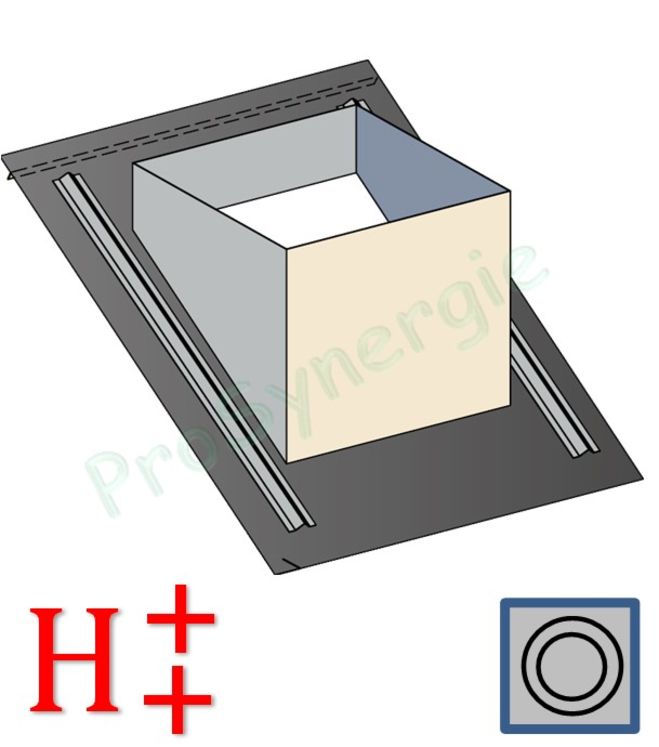 Embase étanchéité Tradinov Carrée Grande Hauteur Ardoise Shingle ou Zinc