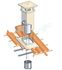 Sortie toiture TCP ´´TG´´ Tradinov carré (corps+chapeau+bandeau crépis) avec Conduits Isolés 1 m + 0,45 m Ø 150 mm - Pente de toit de 31 à 128 %