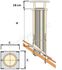 Sortie toiture TCP ´´G´´ Tradinov carré (corps+chapeau+bandeau crépis) avec Conduit Isolé 1,33 m Ø 230 mm - Pente de toit de 20 à 39 %