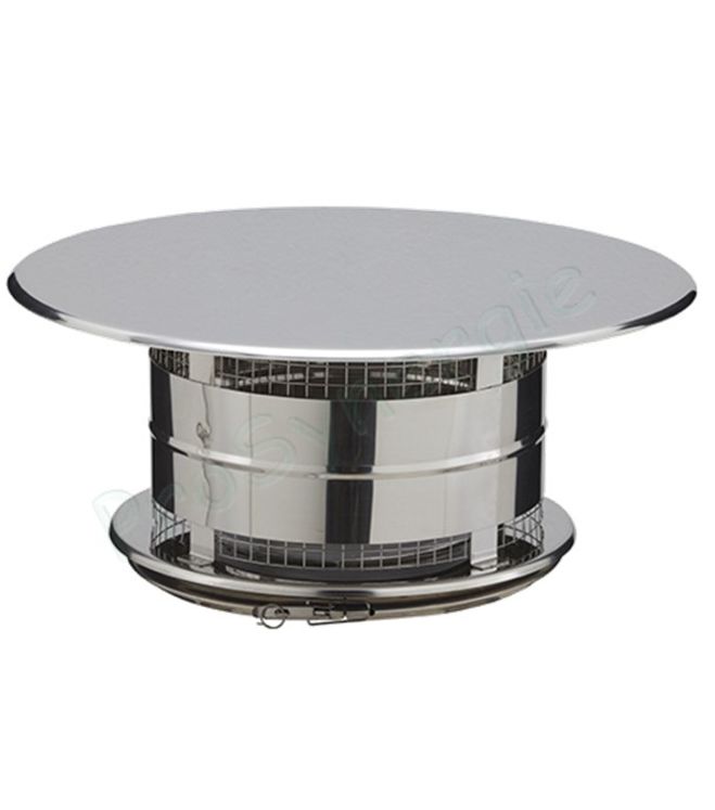 Chapeau Inox Aspirateur anti-oiseaux pour conduit isolé Øint/ext 150/200mm