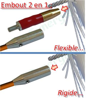 4 baguettes fibre de verre ø 4 x 35 cm, 1 embout flexible - E ROBUR  398953