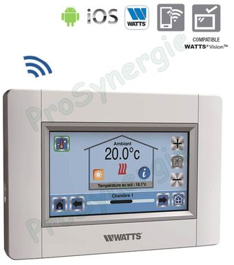 Centrale connecté Wifi pilotage radio (sans fil) Watts Vision avec écran  tactile couleur 4,3'' +carte SD - gestion multizone (50x thermostat / tête  / récepteur / prise / lumière)