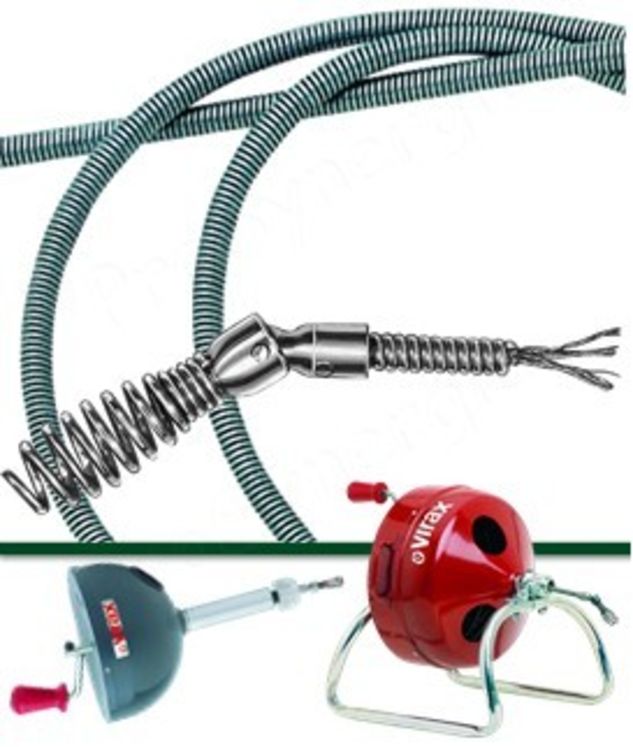 Câble et Vrille articulée déboucheur - Diamètre câble  9,5 mm - Longueur 15 m - Pour déboucheur sur socle