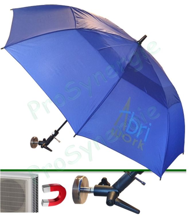 Parapluie Ø 150 cm à accroche magnétique pour intervention technicien à l'extérieur