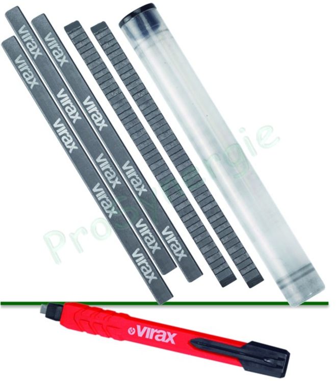 Lot de 5 mines de rechange noires pour Crayon de chantier Virax