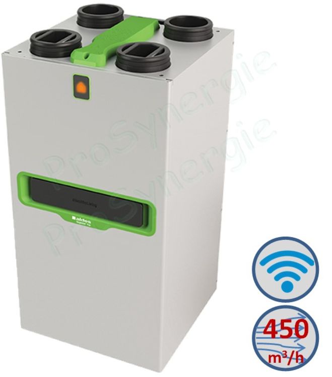 VMC Double-Flux et purification d´air Aldes InspirAIR® Top 450 Premium avec Modem de connectivité