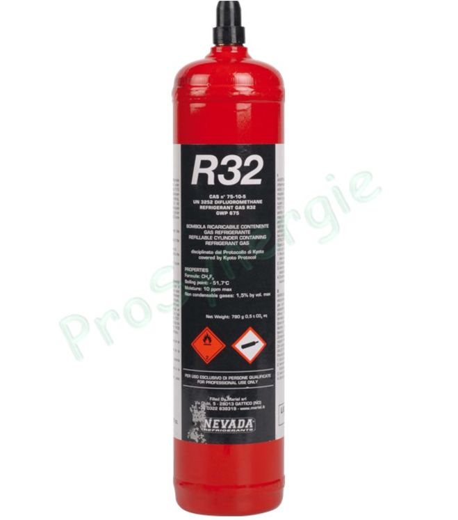 Bouteille de gaz 900mL - Réfrigérant R32 - 1kg