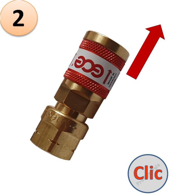 Clapet Rapide Femelle Stoptac montage détendeur - Gaz combustible - G 1/4´´ G - Iso F