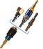 Raccord anti-retour pare flamme SafeGuard 2 + Raccord rapide Stoptac - Montage Tuyau - Paire Oxygène + Gaz combustible - Entrée Tuyau 6-10 - Sortie Tuyau 6-10