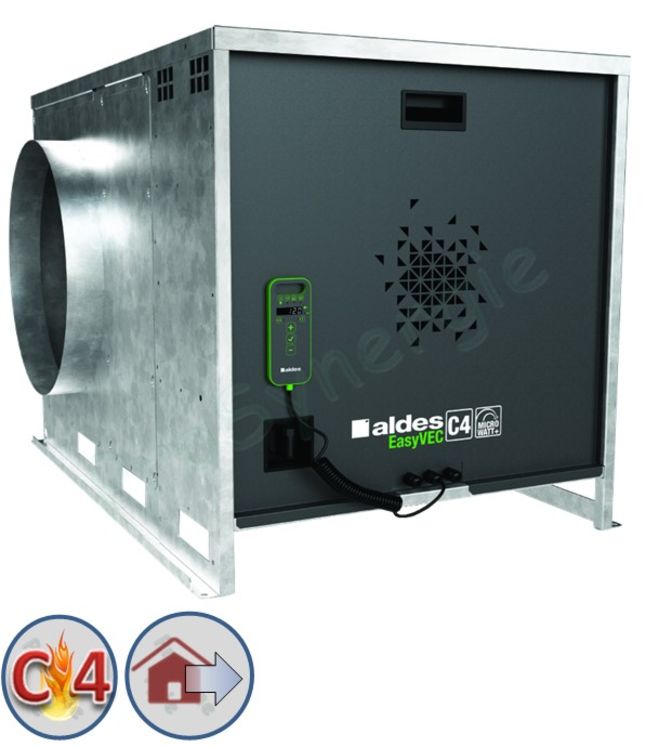 Caisson Extraction C4 EasyVEC® avec IP - Débit de  10000m³h - Micro-watt - Taille 1420x925x1213 mm - Ø racc 710mm