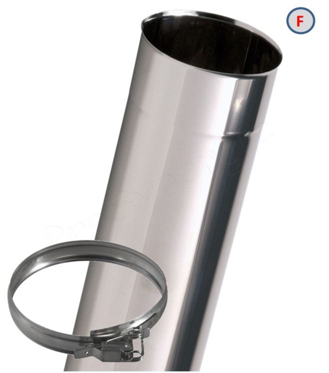 Tuyau coulissant (dans un autre tuyau) longueur 0,5 mètre (de 6 à 36 cm utile) + bague à griffes de blocage Ten Inox 304 Pro (4/10ème) - Ø 139 mm