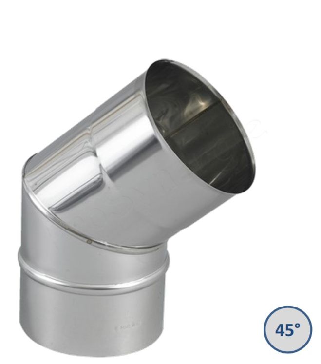 Coudes Fumisterie à 45° (2 secteurs) Ten Inox 304 Pro (4/10ème) - Ø 250 mm