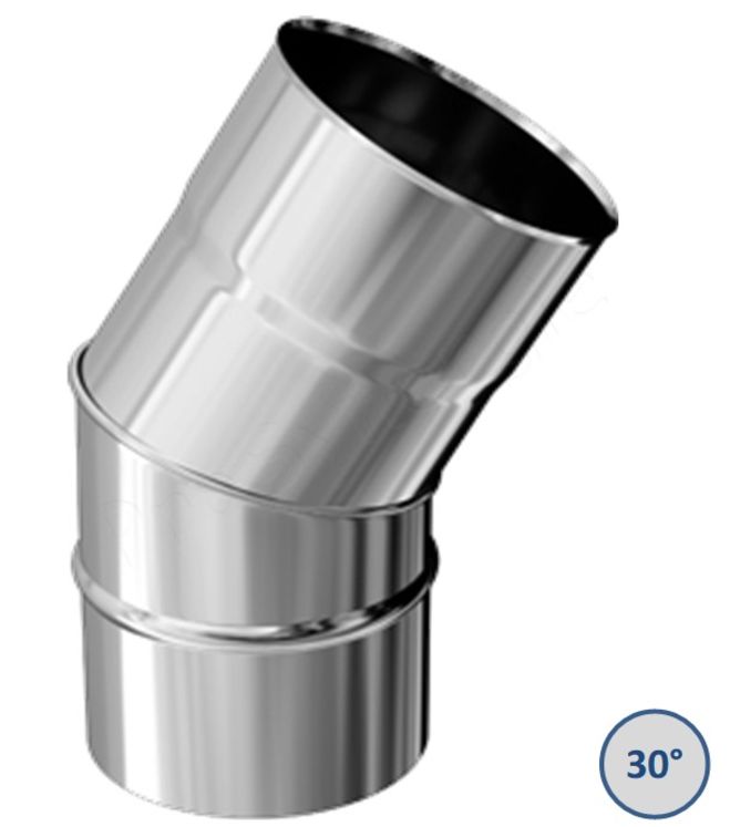 Coudes Fumisterie à 30° (2 secteurs) Ten Inox 304 Pro - Ø 125 à 280 mm