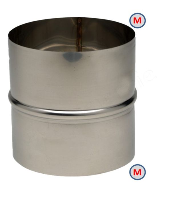 Manchette (longueur 150mm) Inox mâle égale pour Tubage Ten Inox 304 Pro (4/10ème) - Ø 130 mm