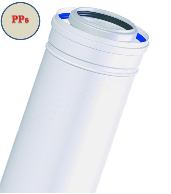 Conduit Concentrique PPs / ALU - Lg 2m / 1m / 50cm / 25cm - pour chaudières ventouses Gaz ou Fuel Condensation