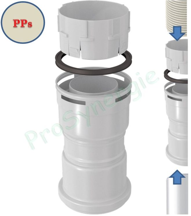 Adaptateur PP Flexible/Rigide - Femelle - Ø  60 mm