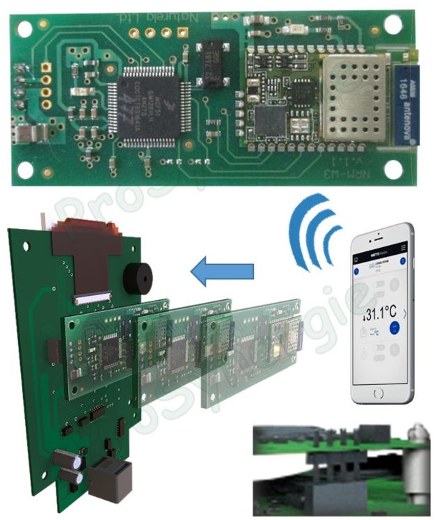 Carte d´extension NRM-W4 - Modem WiFi pour contrôle à distance du brûleur granulé (module de commande NRC8 et NRC7)