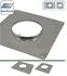 Plaque d´étanchéité renforcée haut de cheminée Inox 316 carrée 350x350 mm (épaisseur 1,5mm) pour conduit Ø 180 à 186 mm