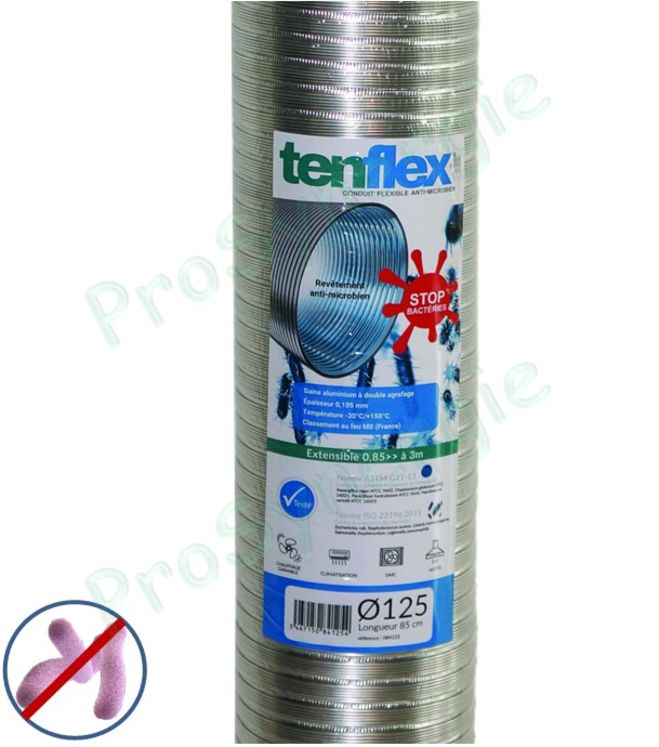 Conduit flexible 0,85 à 3m TEN FLEX Anti-microbien - Ø 125 mm