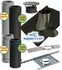 Kit CréaPlus Noir - Conduit cheminée Isolé (Duoten) hauteur utile 2,95 mètres Int./Ext. = Inox 304 / (I 304 ou Galva) - Øint/ext 200/250mm - Sortie toiture et conduit de finition bas Inox laqué noir (RAL9005)