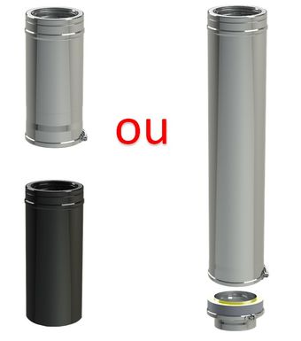 Kit Façade conduit cheminée extérieur Duoten (Isolé 25 mm), Ø 80 à 250 mm,  Noir ou Inox - PROSYNERGIE