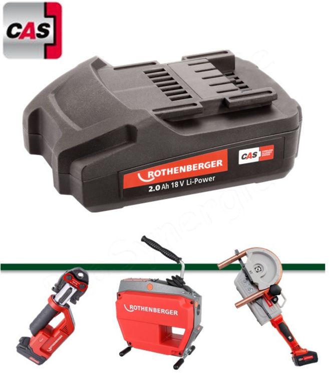 Batterie CAS 18 V 2 A / h pour Machines Rothenberger