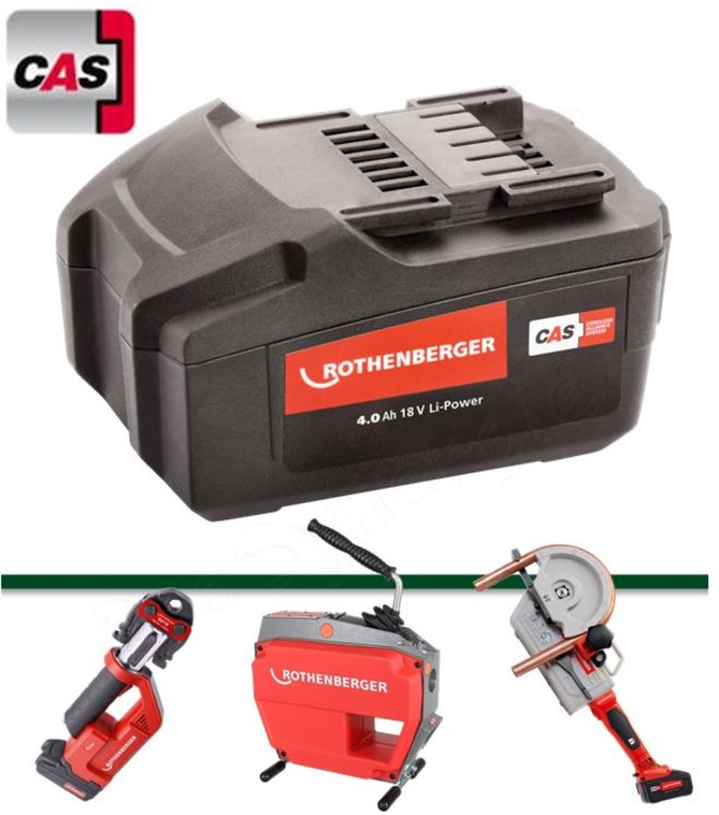 Batterie CAS 18 V 4 A / h pour Machines Rothenberger