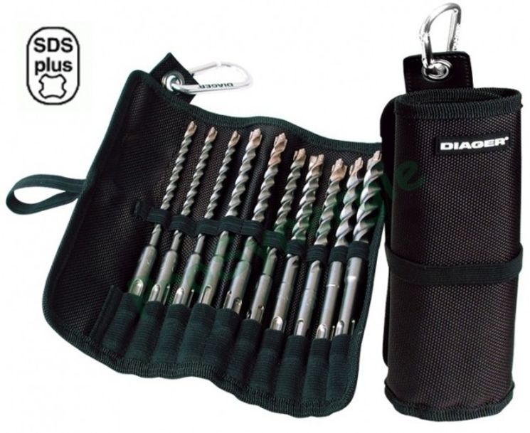 Trousse de 10 Forets SDS+ - L160 mm - BOOSTER PLUS (Ø6mm x 3 - Ø8mm x 3 - Ø10mm x 2 - Ø12 mm - Ø14 mm)