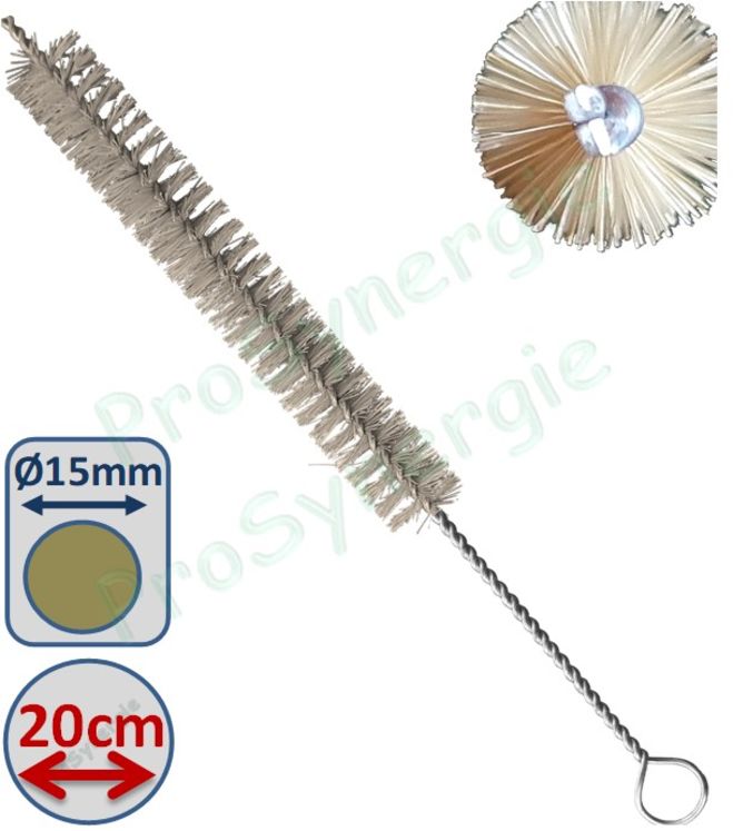 Goupillon Brosse Ronde - Fil Soie 0,1 - Ø 15 mm - Lg garnissage 100 - Fil de tige 1,3 - Lg de tige 20 cm