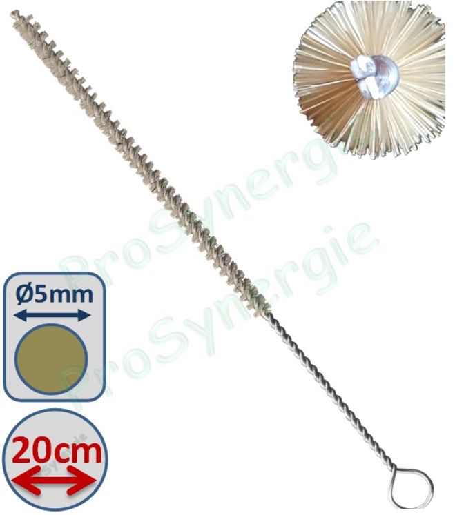 Goupillon Brosse Ronde - Fil Soie 0,1 - Ø  5 mm - Lg garnissage 100 - Fil de tige 1,3 - Lg de tige 20 cm