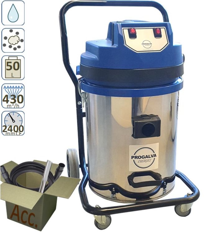 Aspirateur ramonage Neso 500CB NM - cuve basculante 50 litres - 2 Moteurs 1400 watts (=2600W)