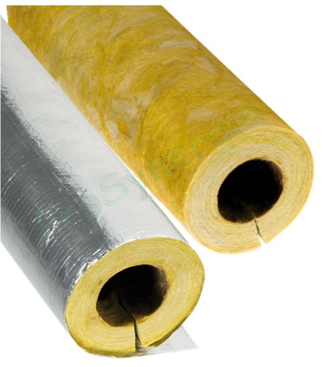 Coquilles isolante concentrique laine de verre (60 à 90 Kg/m²) Longueur 1,2m Epaiseur 20mm - pour tuyau Øint. 108mm (7,2m ou 6 pce/carton)