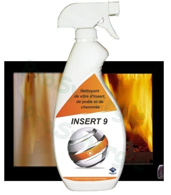 Insert 9 - (Vaporisateur tête + réservoir) 750 ml de produit nettoyant et dégoudronnage de vitre d'insert ou poêle