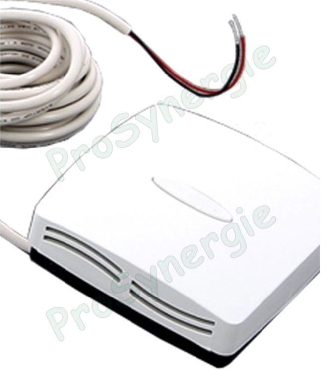 Sonde de température extérieure filaire (3 mètres de câble) dans un boitier extérieur en applique "Sensor 3M 10K SBX W" pour régulation Watts climatique - Climatic Control H&C
