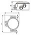 Boîte de jonction avec regard - 6 connections operculable étagées Ø 225/200/160/140 mm - Long. x larg. x haut. = 1570x1360x700 mm