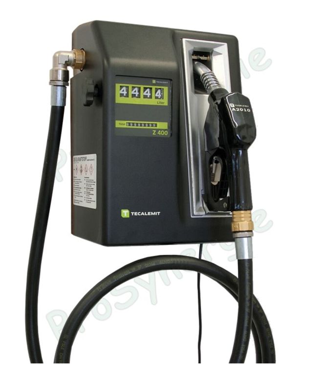 Station de pompage électrique Diesel ECO-BOX 3 , 55 l/min Horn Hornet 230V avec Compteur mécanique à disques + pistolet automatique A 2010 et tuyau de 4m