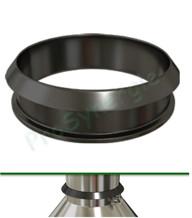 Joint silicone noir pour l´étanchéité du collet sur un conduit de fumée Øext 150mm