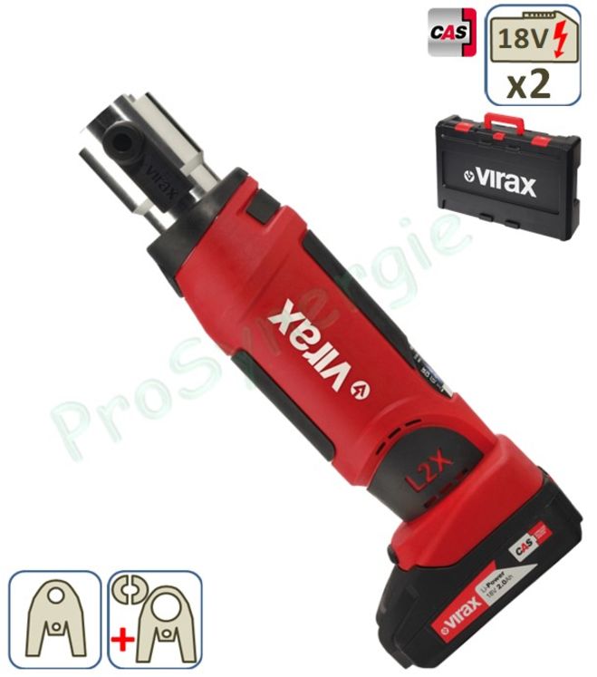 Sertisseuse Viper L2X Virax - Coffret 2 batteries 18V et chargeur sans Pince mère et sans Inserts - Capacité maxi métal 28 mm et composites 40 mm