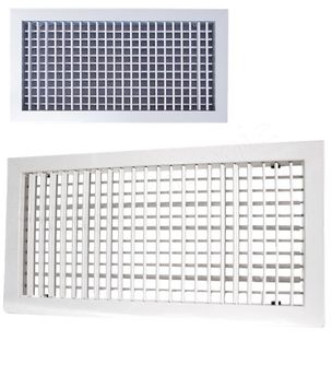 Grille simple déflection ailettes mobiles  250 x 150 mm - Finition peint blanc