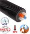 Mètre de Tube Quadruple flexible pré-isolé (à enterrer) 2x Chauffage PN6 et 2x Sanitaire PN10 - 2x Ø 32x2,9mm (DN25) + Ø 32x4,4mm (DN25) + Ø 25x3,5mm (DN20) - Øext. Gaine avec Isolation 160mm