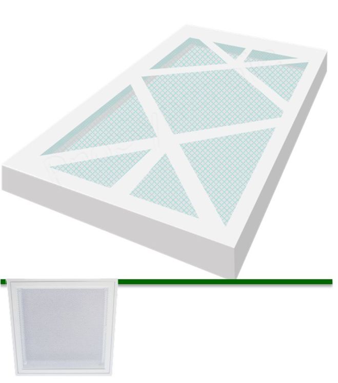 Filtre plissé type G4 pour grilles de plafond porte-filtre