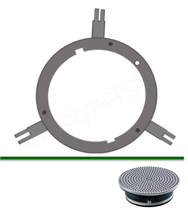 Anneau de scellement dans les sols en béton pour diffuseur de sol rond type PEKP